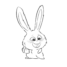 coloring page: Snow Rabbit, a character from the cartoon The Secret Life of Pets