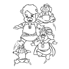 coloriage: Coloriage des ours Gummy: caractères sautants