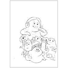coloring page: Coloring with characters from the Monsters Corporation