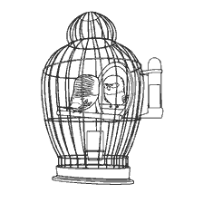 coloring page: Coloring a parrot in a cage from the Secret Life of Pets