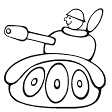 página para colorear: Colorear un tanque con un hombre alegre