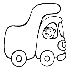 página para colorear: Camión de pintura con conductor