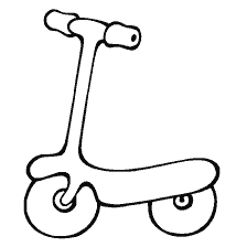 página para colorear: Dibujo de scooter blanco y negro para colorear