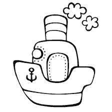página para colorear: Pintura de una lancha de vapor