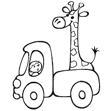página para colorear: Pintura Giraffe en el coche
