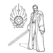 pagina da colorare: Colorazione di Obi-Wan Kenobi da Star Wars