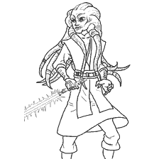 pagina da colorare: Colorare Jedi Keith Fisto da Star Wars: Episodio II