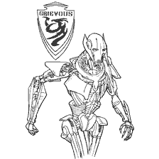 pagina da colorare: Disegno del generale Grievous di Star Wars