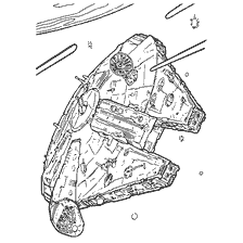 coloring page: Han Solo's Ship - Millennium Falcon