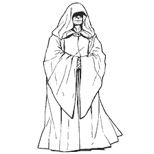 coloriage: L'Empereur avec le capot de Star Wars