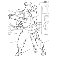 coloring page: Marines perform training exercises