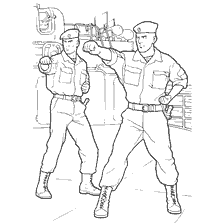 coloring page: Marines of Russian Soldiers