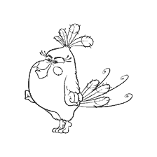 pagina da colorare: Colorare l'uccello di Matilda da Angry Birds