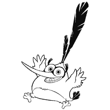 pagina da colorare: Il disegno di Bolle da Angry Birds, che si rallegra e ondeggia le sue mani