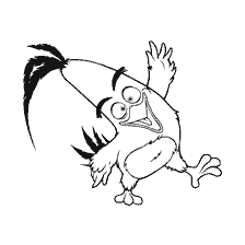 pagina da colorare: Chuck da Angry Birds, felicemente sventolando con la sua mano