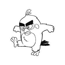 pagina da colorare: Un disegno di un rosso arrabbiato da Angry Birds