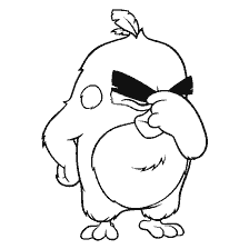 pagina da colorare: Cartoon personaggio Angry Birds Rosso per la colorazione