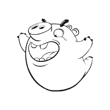 pagina da colorare: Cartoon maiale in volo dal gioco Angry Birds