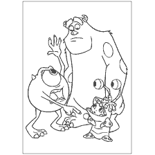 coloring page: Monsters from the Monsters Corporation on the coloring book