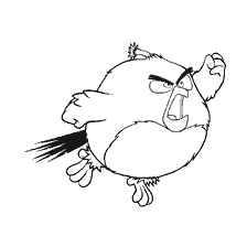 pagina da colorare: Angry Birds coloranti: Bomba in volo