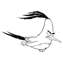 pagina da colorare: Angry Birds che disegna Chuck vola in dinamica