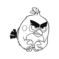 pagina da colorare: Disegno da Angry Birds Rosso, pronto a volare