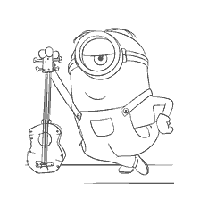 pagina da colorare: Colorazione di Mignon Stewart con una chitarra