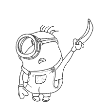 pagina da colorare: Un Minion che tiene una Banana