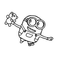 pagina da colorare: Mignon Bob che tiene un orso
