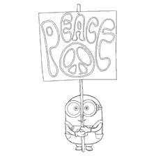 pagina da colorare: Mignon contiene un poster di lettura PEACE