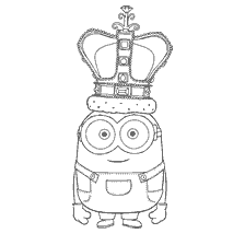 pagina da colorare: Minion colorato Re con una Corona