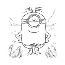 pagina da colorare: Colorante Minion Islander con un occhio