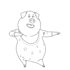 pagina da colorare: Gunther in costume con stelle danzanti
