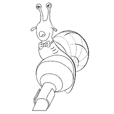 pagina da colorare: Snail Raymond con una farfalla sullo sfondo