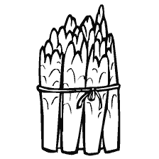 coloring page: Coloring asparagus with a tied ligament