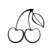pagina da colorare: Disegno di ciliegie per la colorazione
