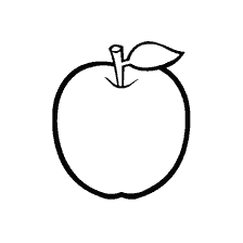 pagina da colorare: Colorare una mela in stile contorno