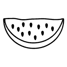 pagina da colorare: Immagine con pezzo dipinto di anguria per la colorazione