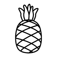 pagina da colorare: Contour immagine di ananas per la colorazione
