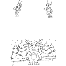 página para colorir: Carta ao Papai Noel com a imagem de personagens e &aacute;rvores de Natal.