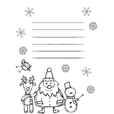 página para colorir: Colorindo com a imagem de Papai Noel, boneco de neve e veado