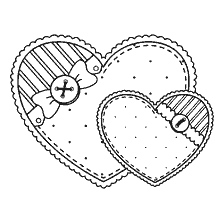 coloring page: Coloring with two hearts for Valentine's Day