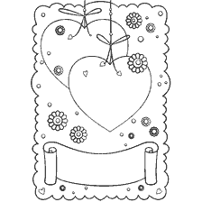 coloring page: Valentine's Day Coloring with Hearts and Flowers