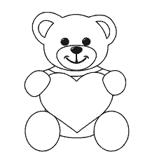 coloring page: Bear holds his heart