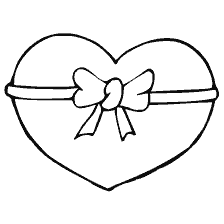 coloring page: Heart coloring with bow for February 14