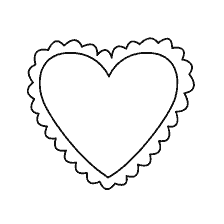 coloring page: Coloring for Valentine's Day - a heart with ruffles