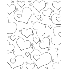 coloring page: Coloring with hearts for Valentine's Day