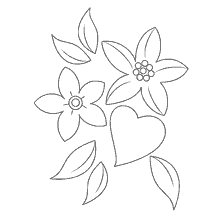 coloring page: Coloring with a picture of the heart and flowers for Valentine’s Day
