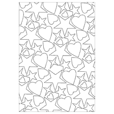 coloring page: Hearts and stars to color for February 14