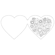 coloring page: Drawing for Valentine's Day Coloring with Hearts